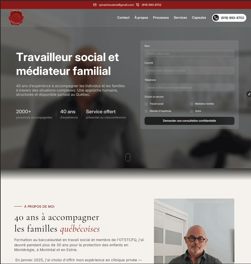 Site web Sylvain Houle Travailleur Social et Médiateur Familial