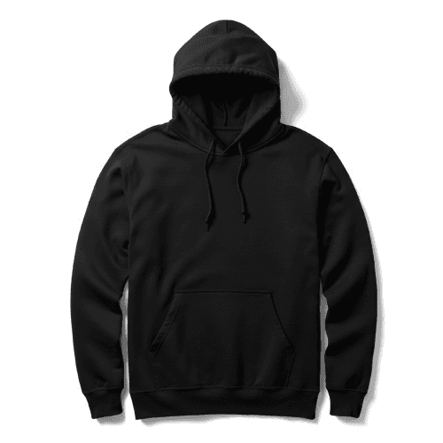 Black hoodie mockup from front view