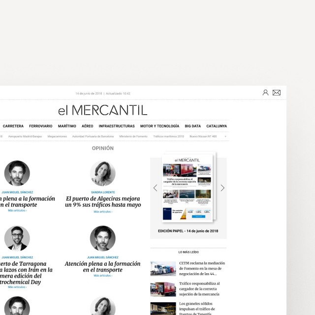 Captura de pantalla de la sección "opinión"