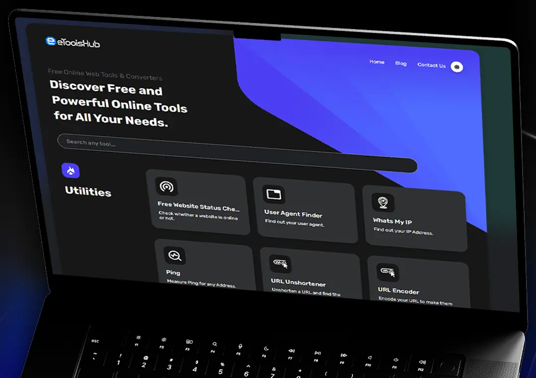 A desktop view of the eToolshub website, highlighting responsive design with neatly stacked tool cards and clear navigation for seamless usability.