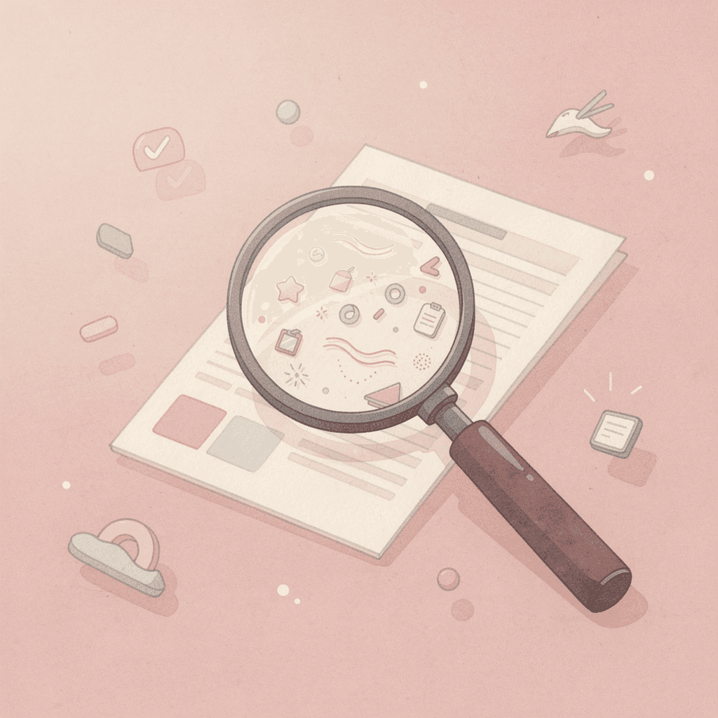 Magnifying glass examining student applications for analysis