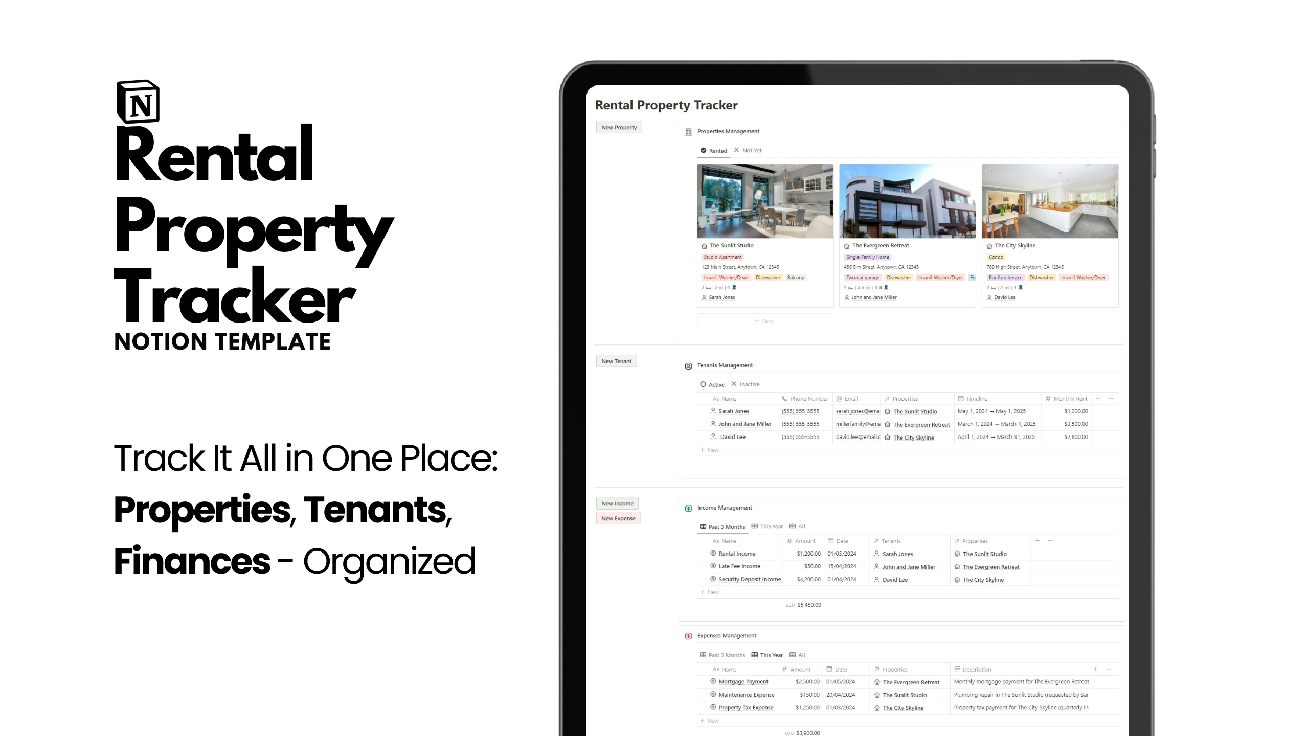 Rental Property Notion Tracker