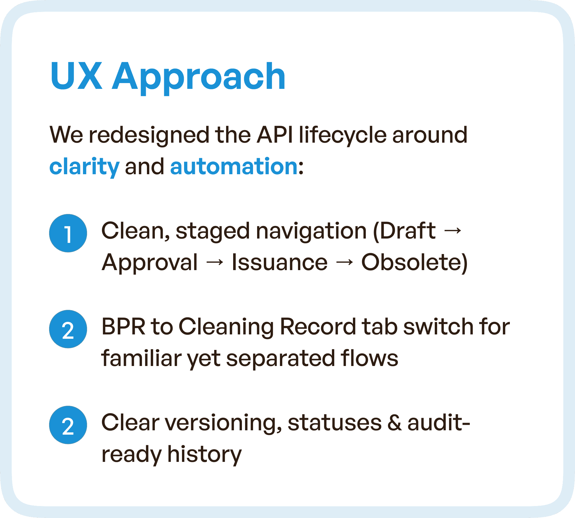 UX Approach defined in brief