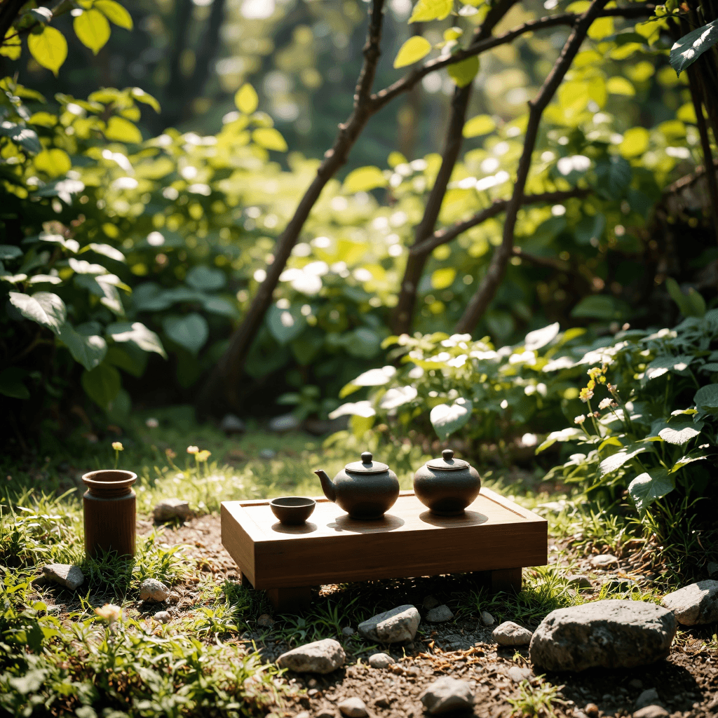 product photography of wooden tea set