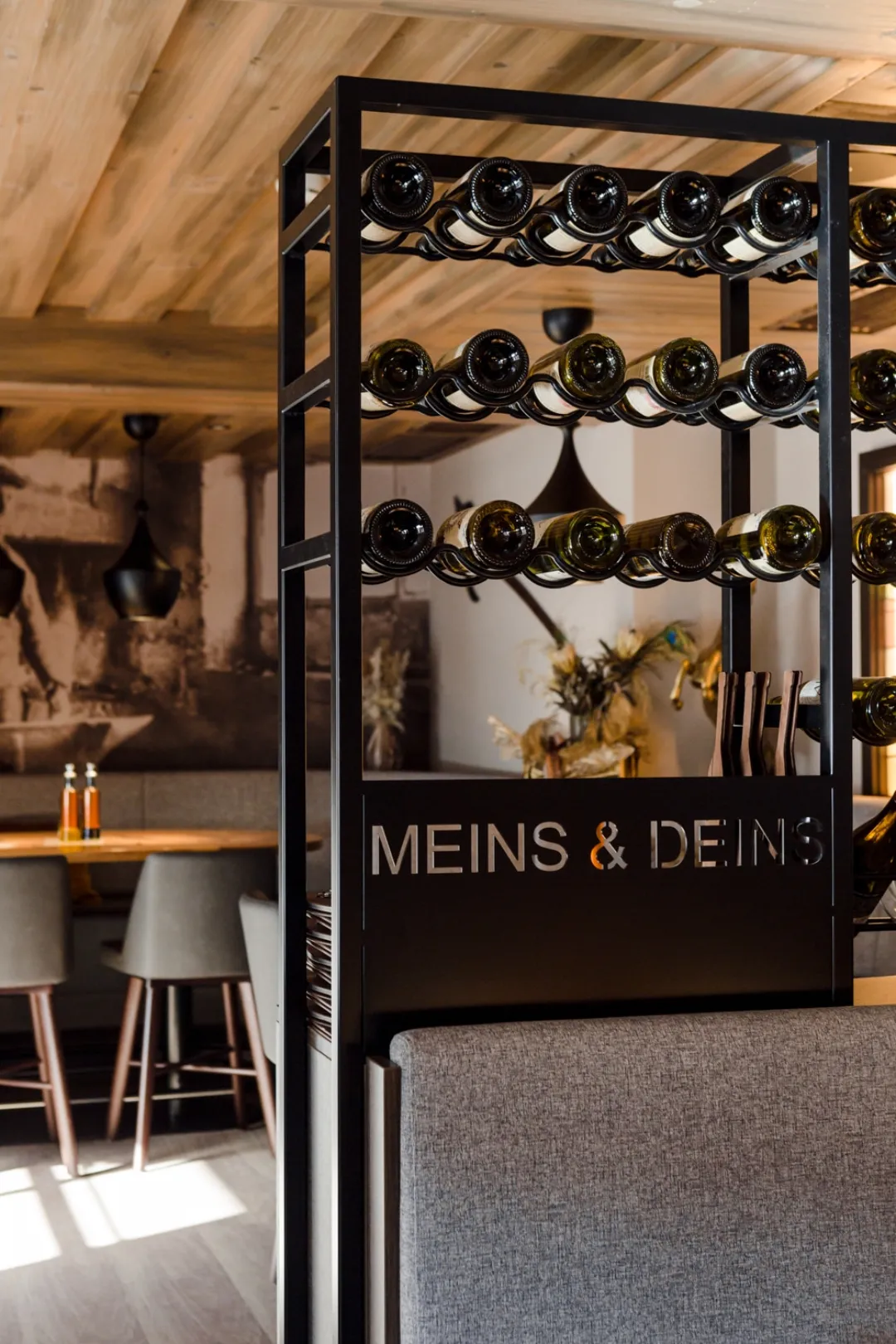 Wine display and seating area