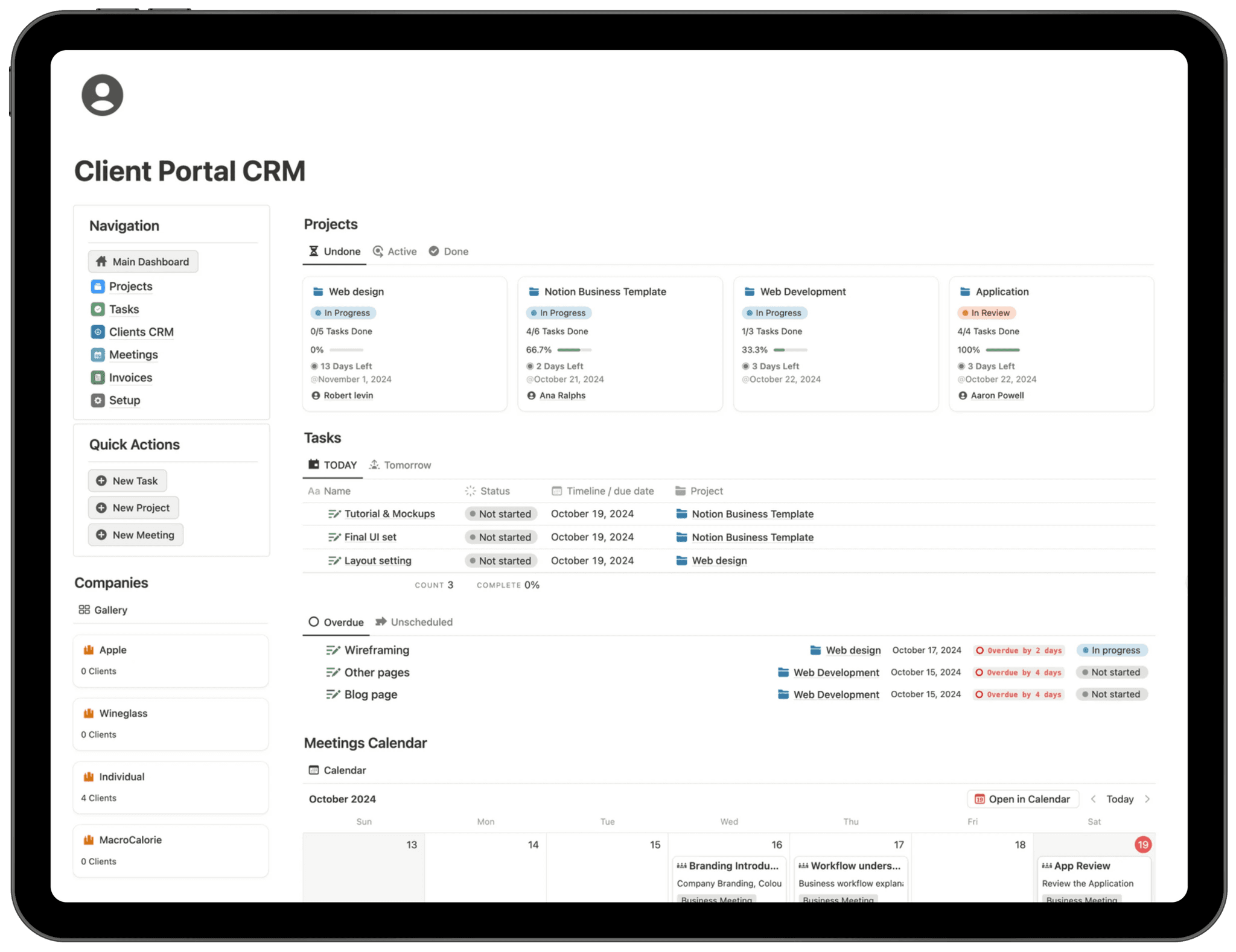 Notion Business OS mockup