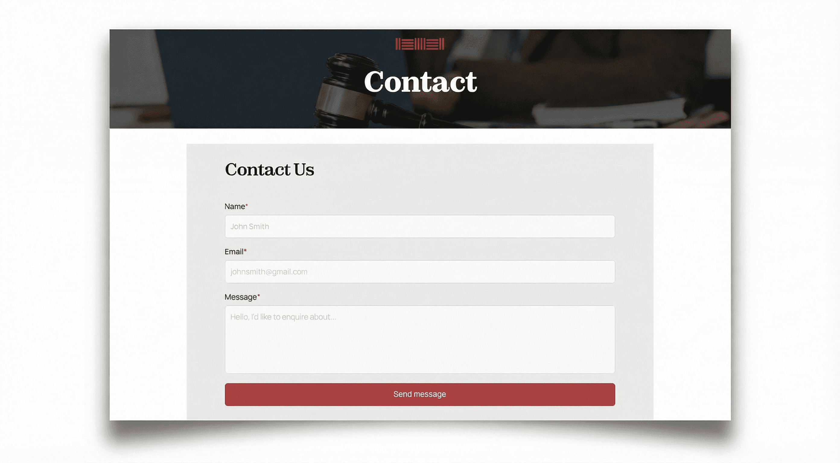 Milton lawyer website Halton Hills portfolio - consultation contact form by DAWebDesigns