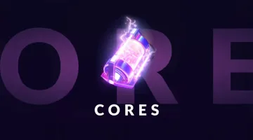 Logo featuring the word "CORES" with a purple flame icon, set against a dark background.