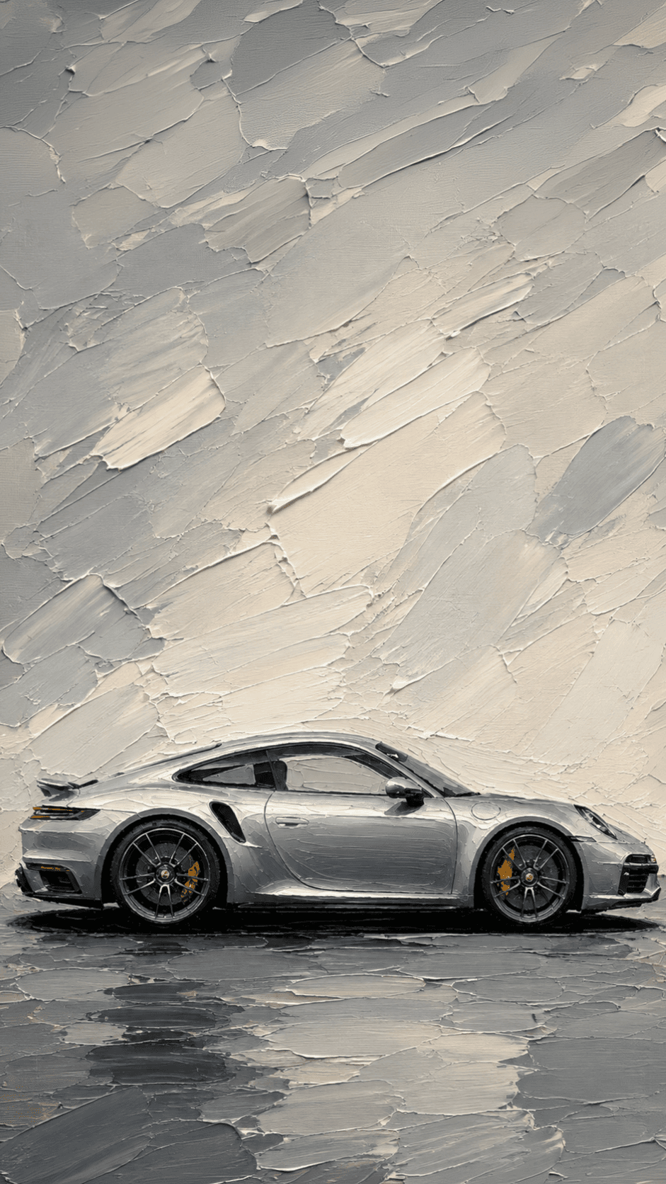 Porsche 911 Turbo S Silver — Vertical