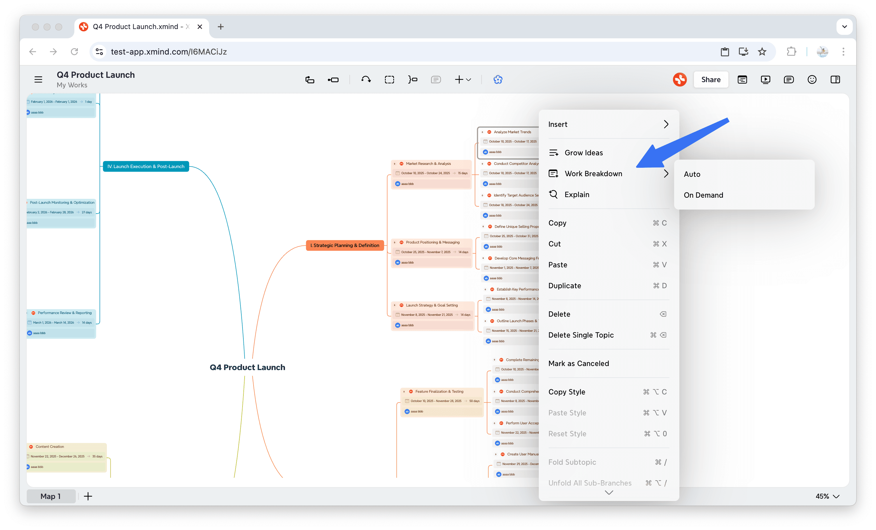AI project planning tool interface screenshot