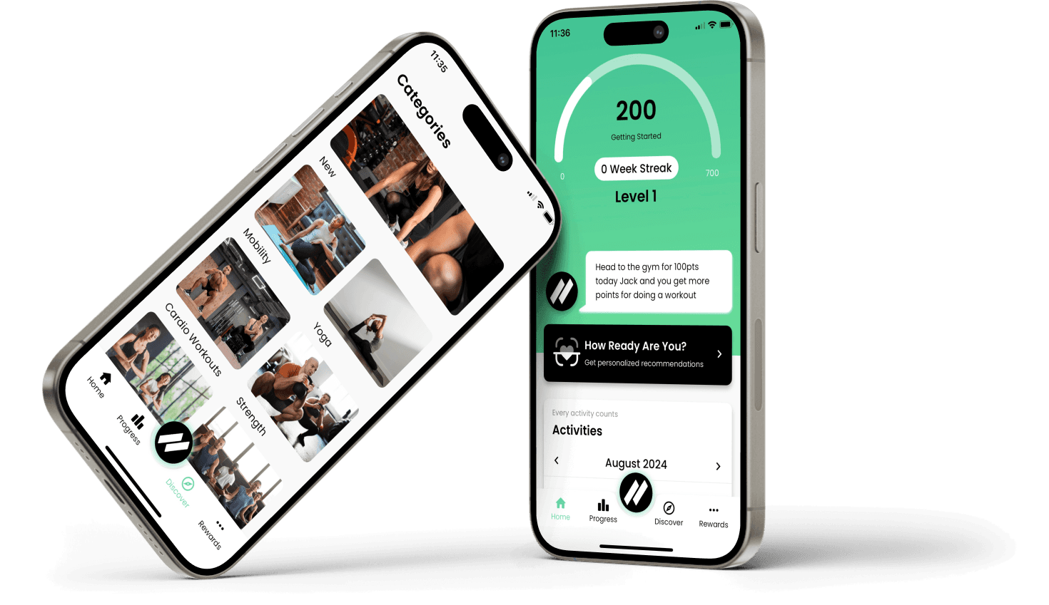 iPhone 15 mockup of coach welly app