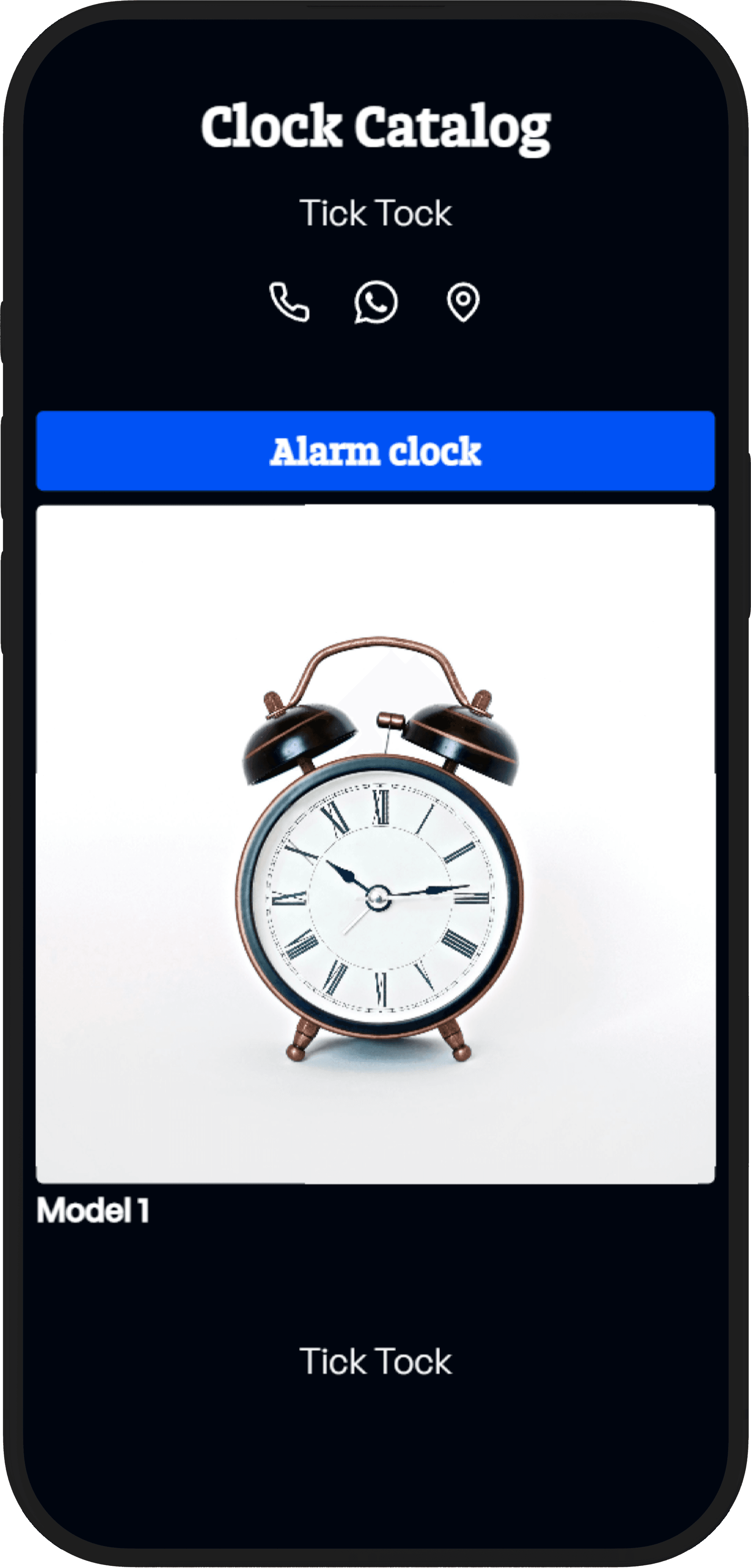 Clock Catalog - Gallery Example
