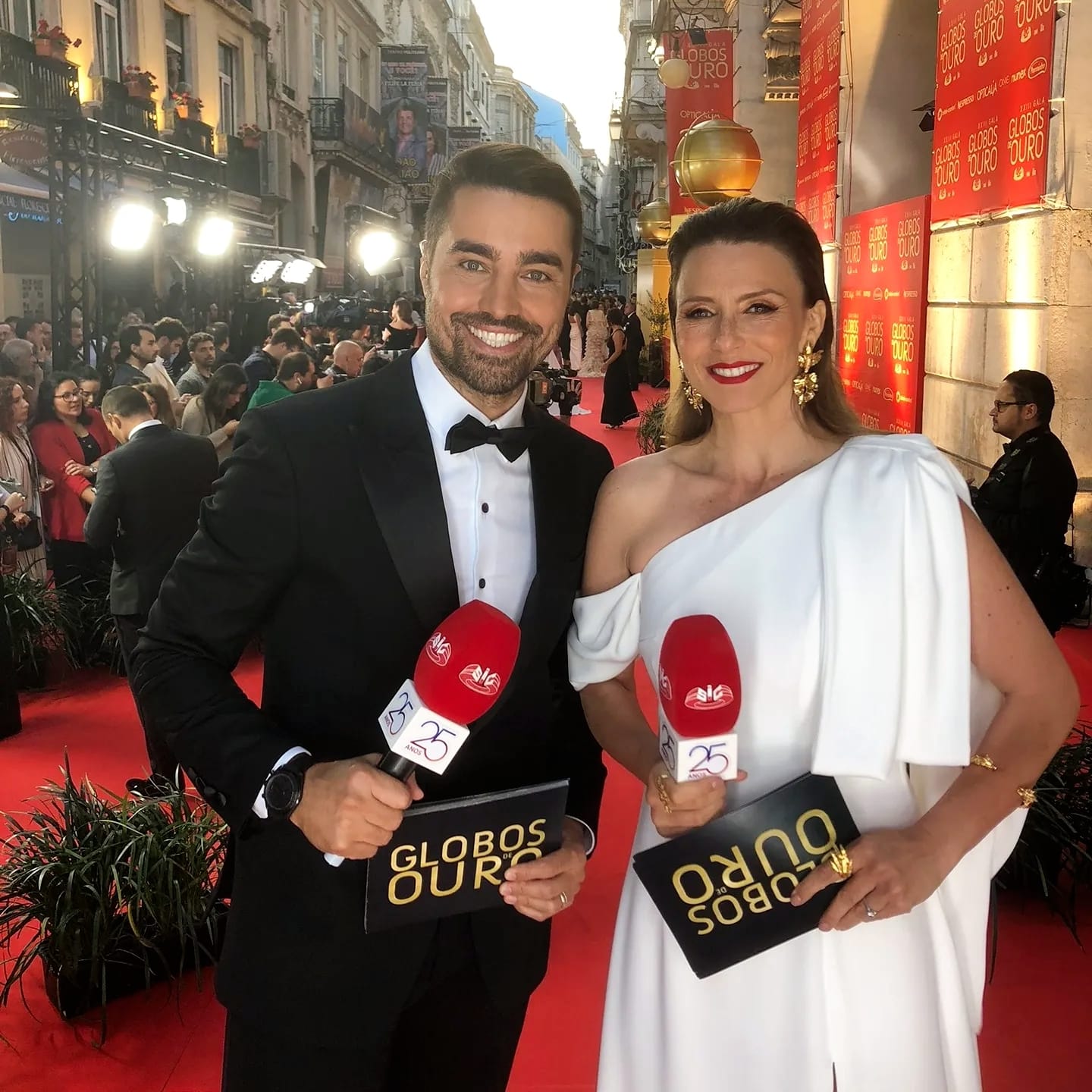 Sofia Cerveira e Ricardo Pereira nos Globos de Ouro, em 2018.