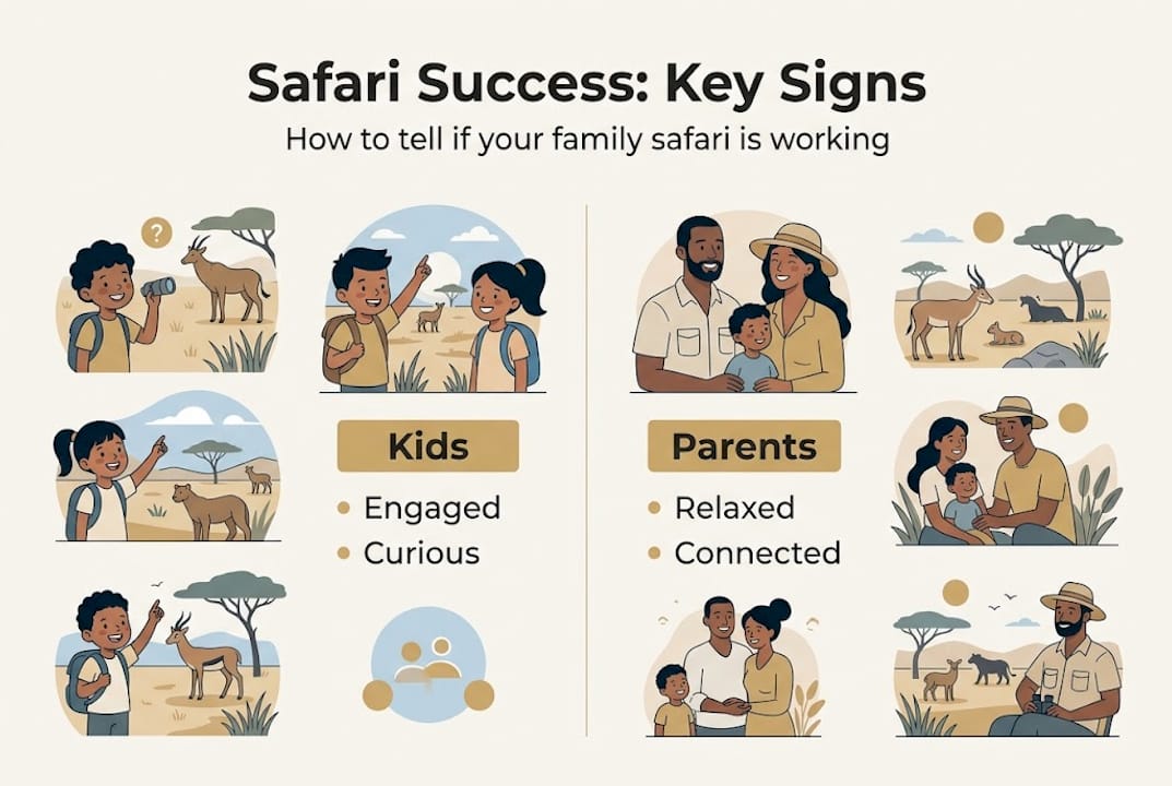 Infographic showing signs of a successful safari