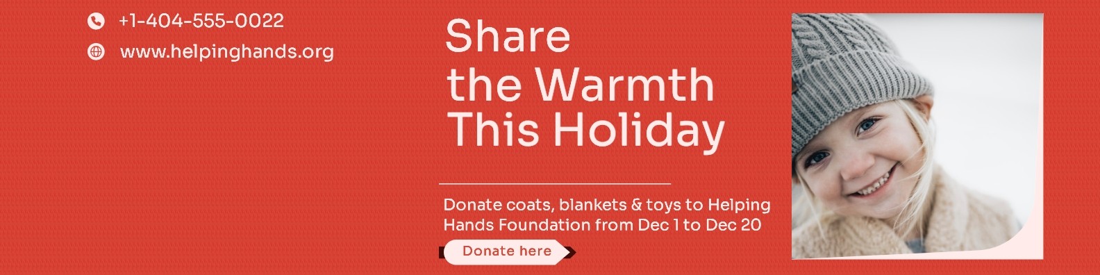 Holiday donation banner