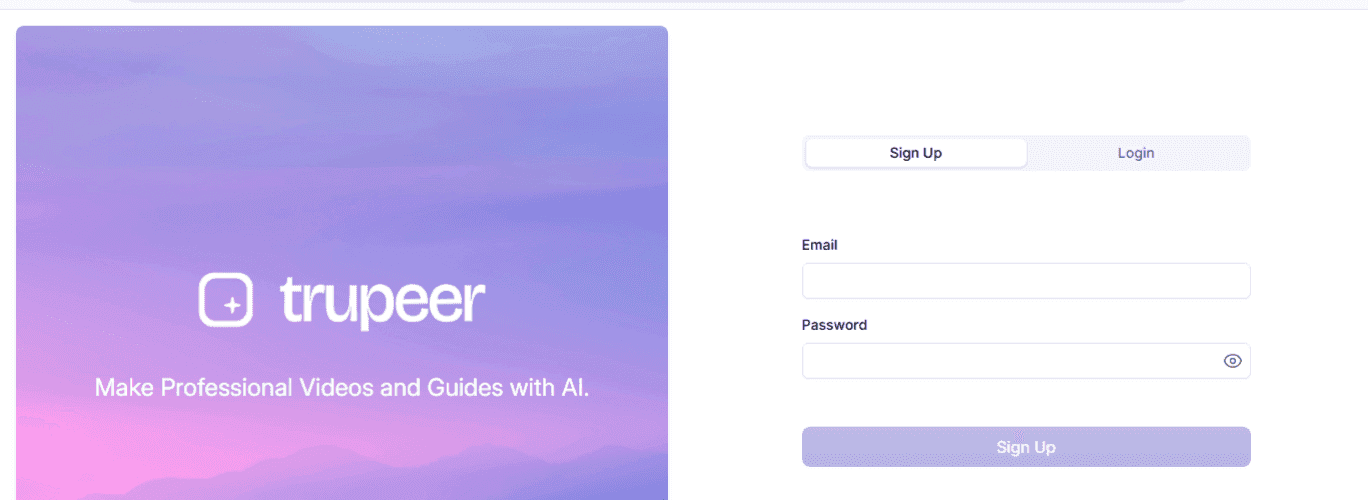 Provide user details and sign up for free to get started