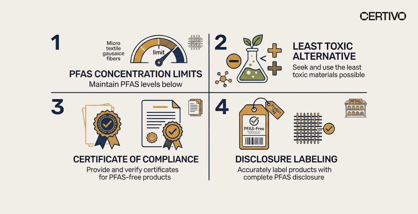 California AB 1817 PFAS textile ban four key compliance obligations for manufacturers and retailers