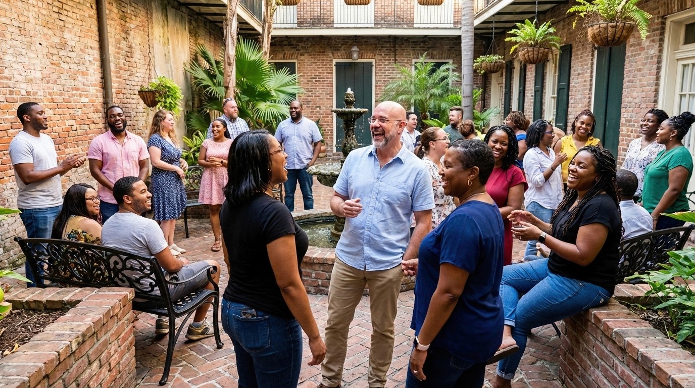 Mark Hennick enjoying time with colleagues