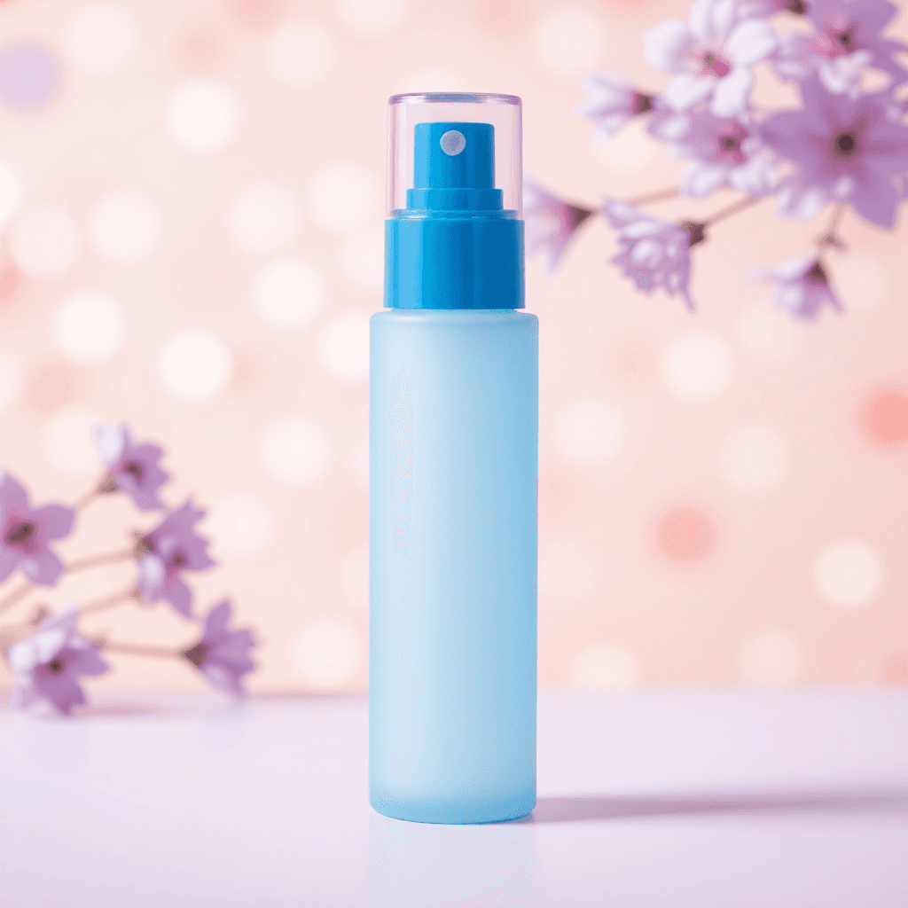 product photography of a bottle of cosmetic spray