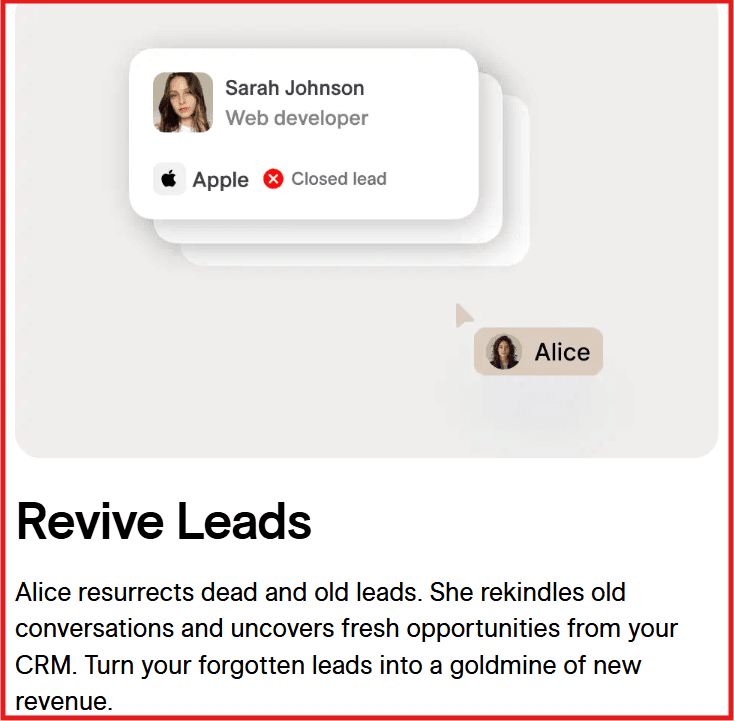 Alice revive leadsAlice revive leads