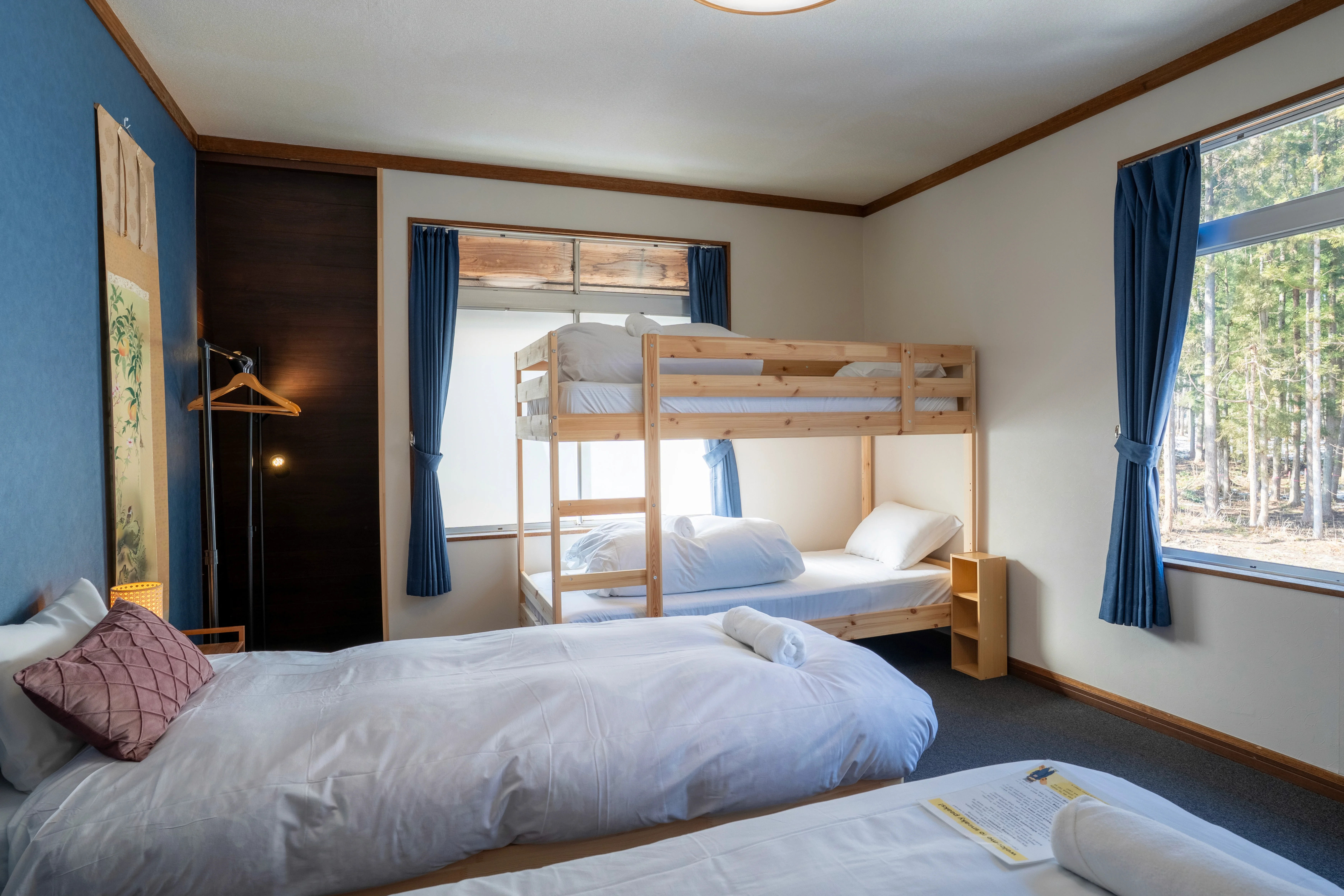 Quad room interior at Sneaky Peaks, Hakuba