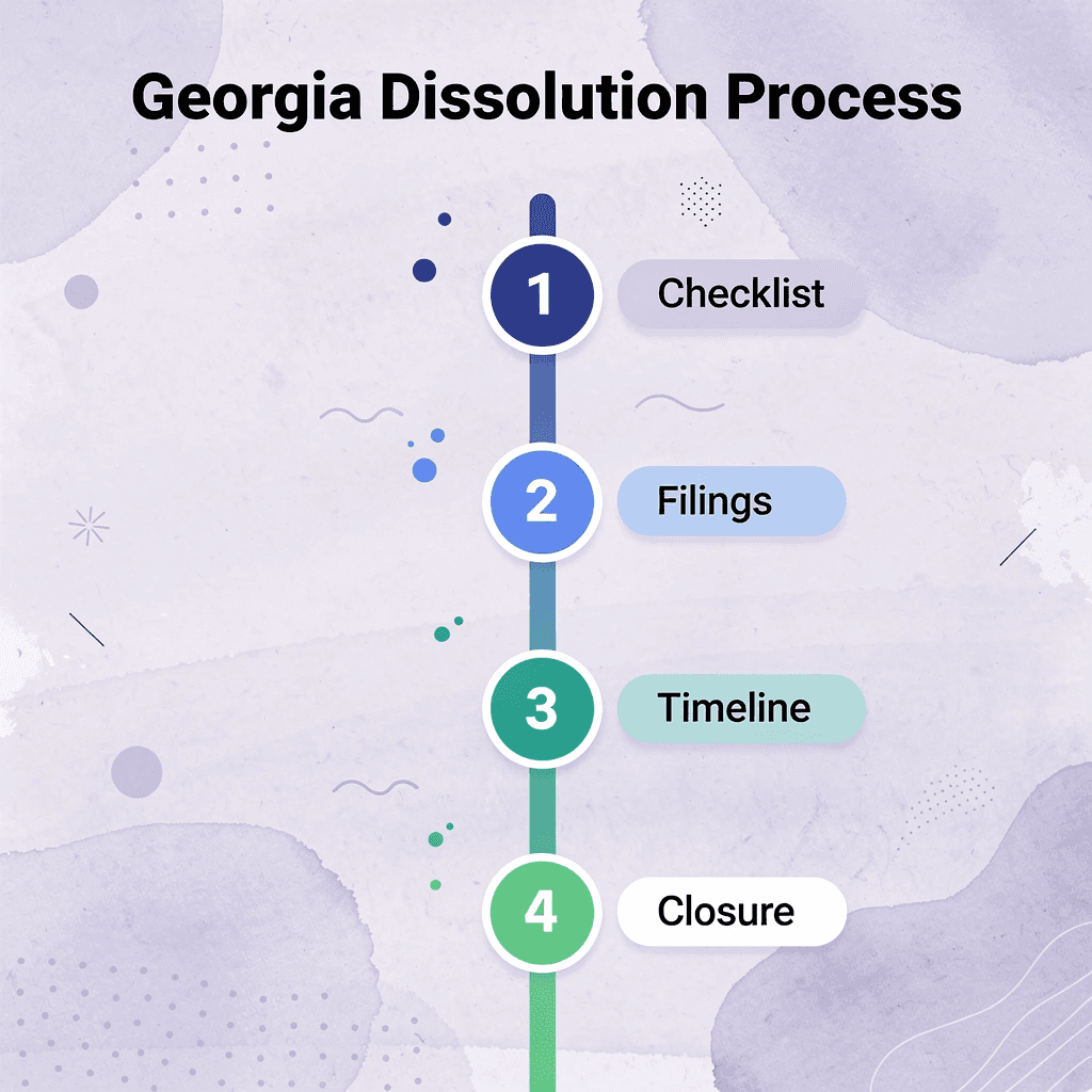 Four-step numbered process for Georgia business dissolution