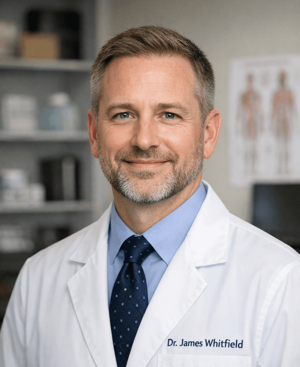 a man in a blue suit posing for a picture