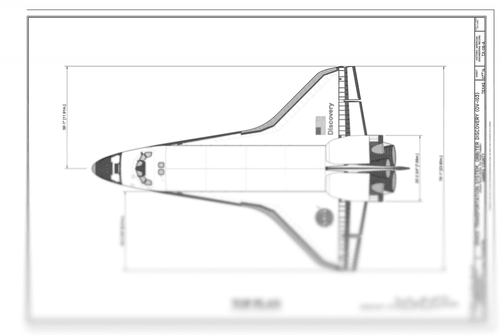 Drawing of a space shuttle.