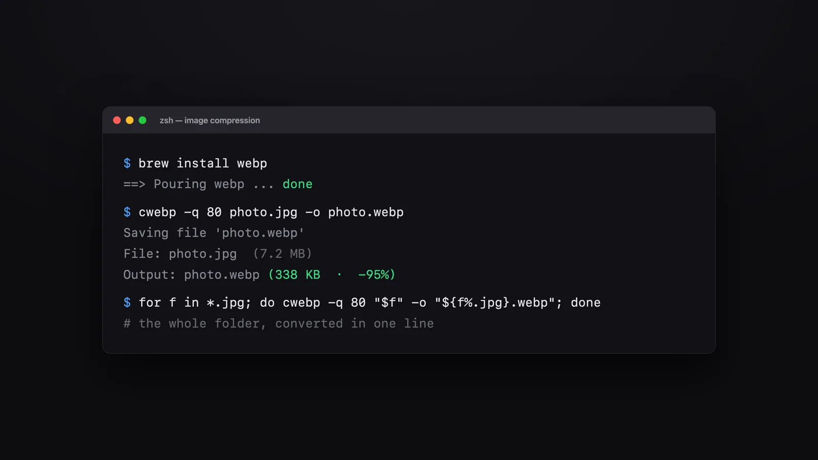 Compressing images to WebP from the command line with cwebp