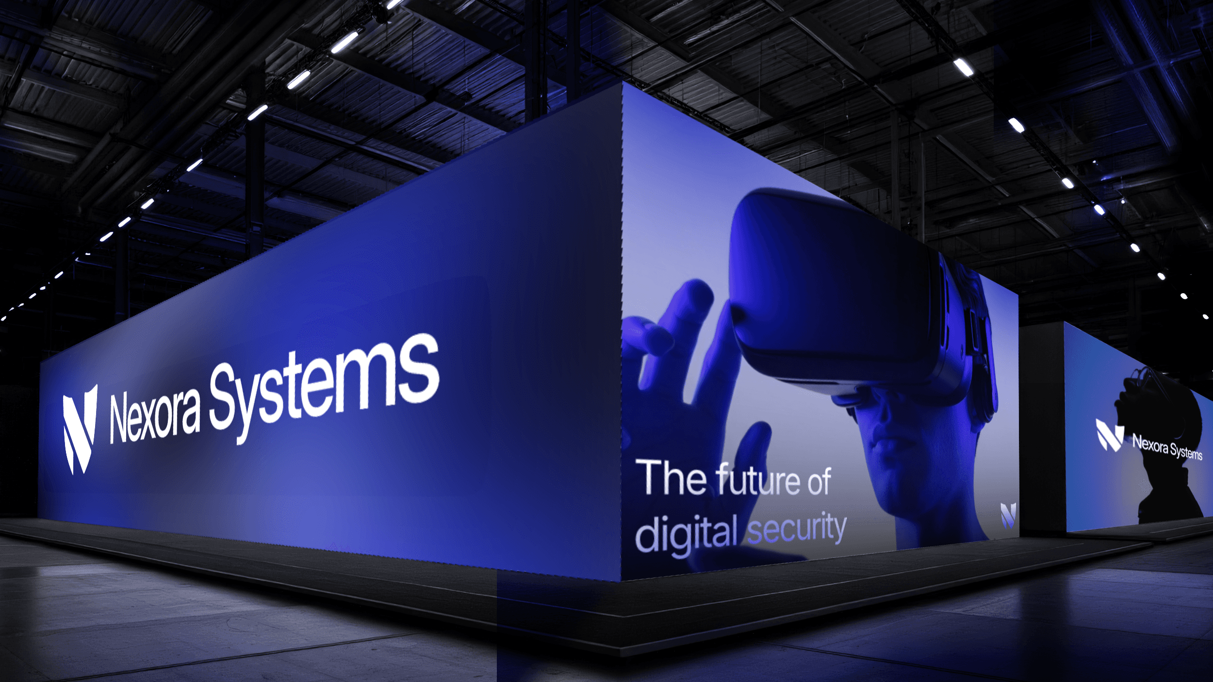 Event billboard mockups for the brand Nexora Systems.