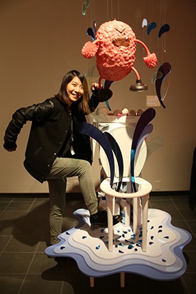 woman at exhibition