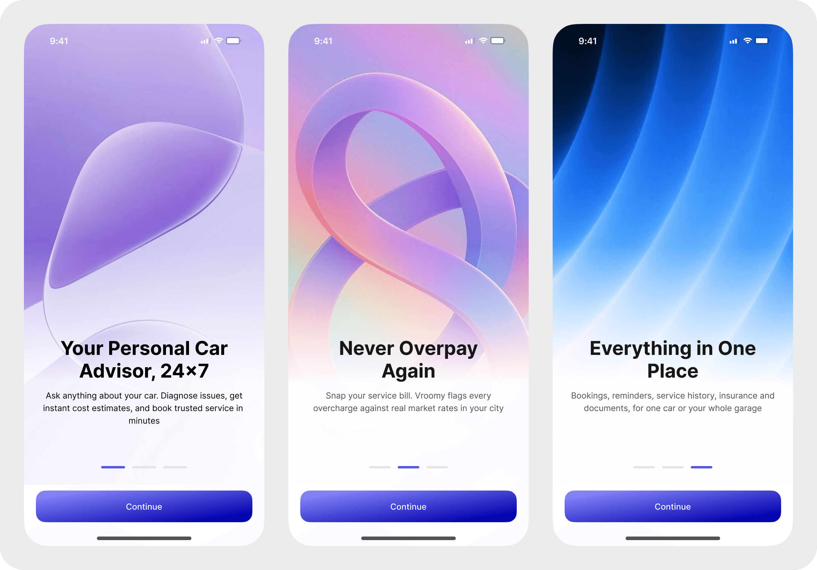 initial onboarding for vroomy