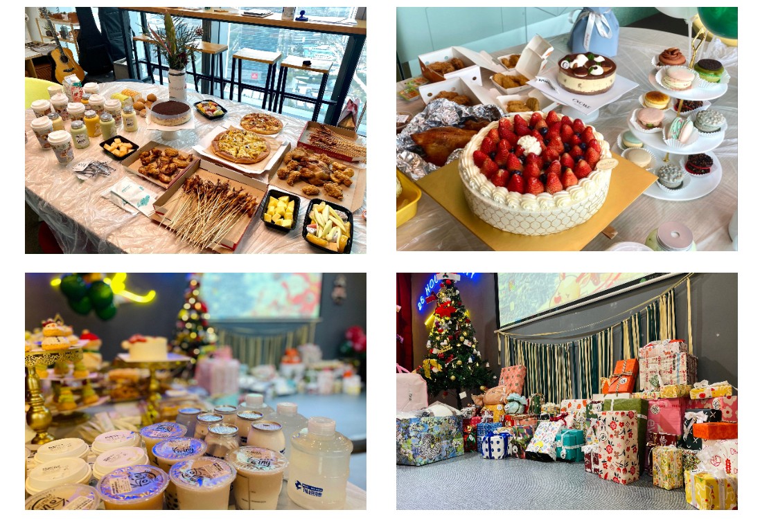 丰盛的聚餐美食展示