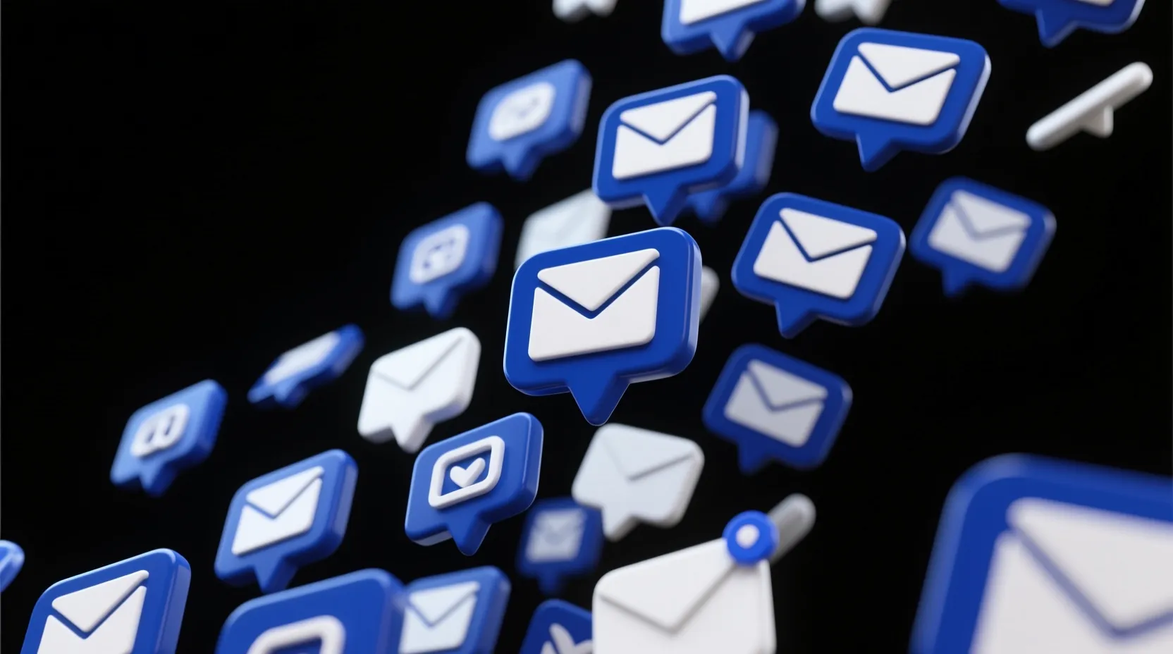 3D Messages Illustration.