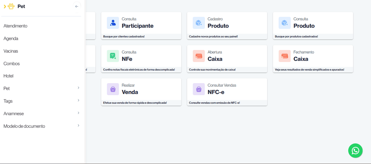 Tela de modelo de documentos do Docnuvem