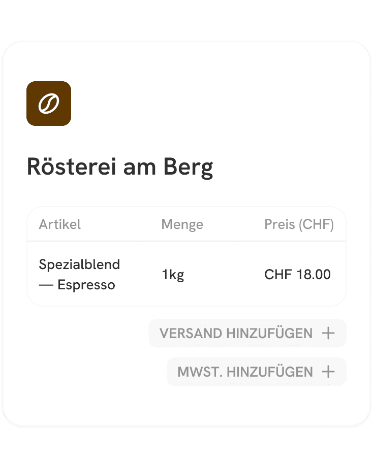 Rechnungstool Checkout-Fenster