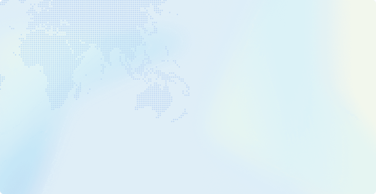 Plain white square background with a soft, light blue horizontal gradient across the center.