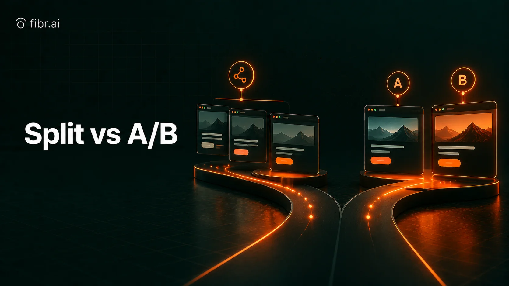 Split testing versus A/B testing comparison with variants.