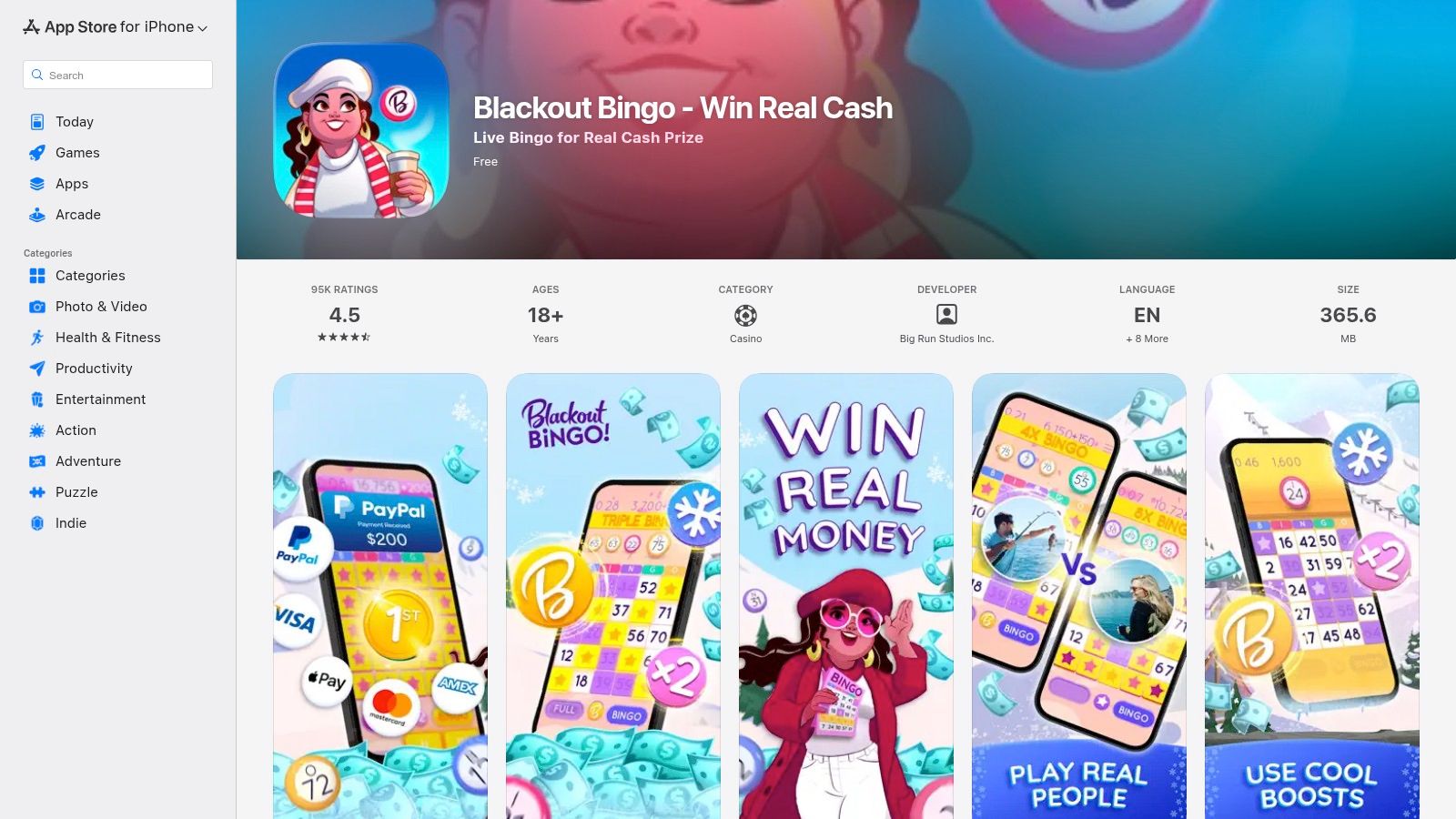 Blackout Bingo (Skillz-powered)