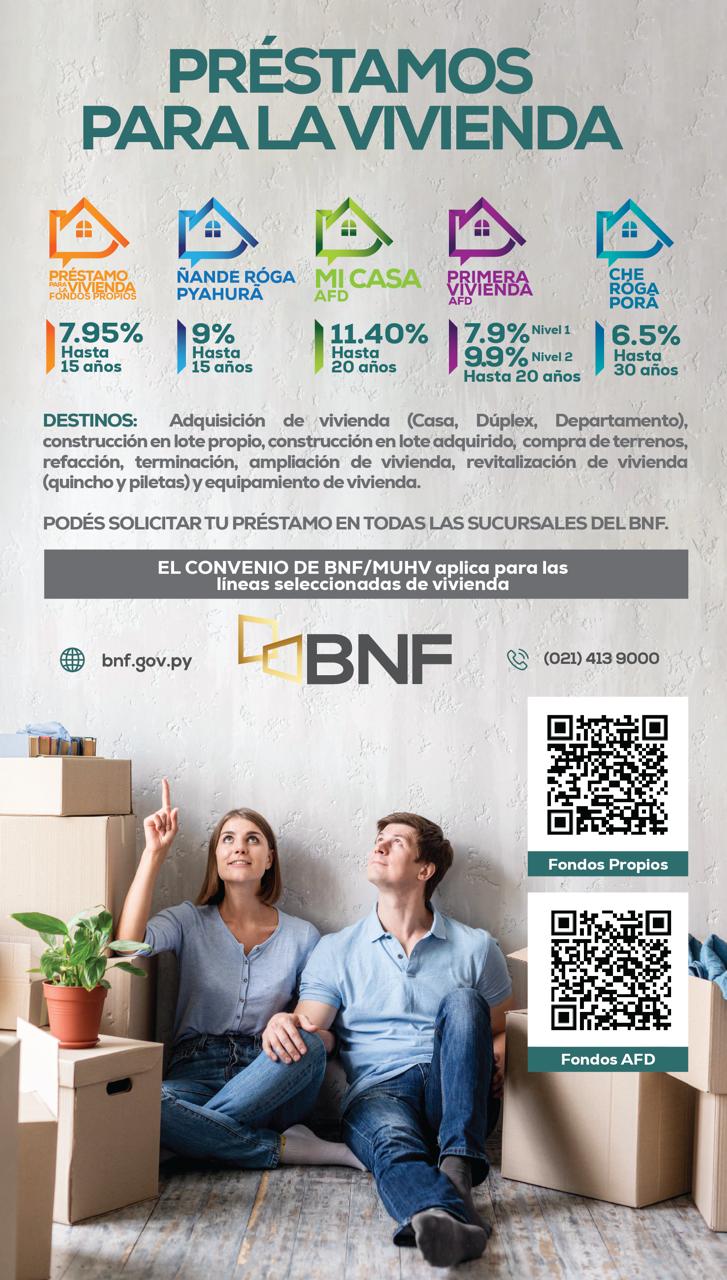 El BNF estará presente en la Expo Feria Vivienda 2024 con interesantes opciones para los visitantes que quieran acceder a su primera vivienda