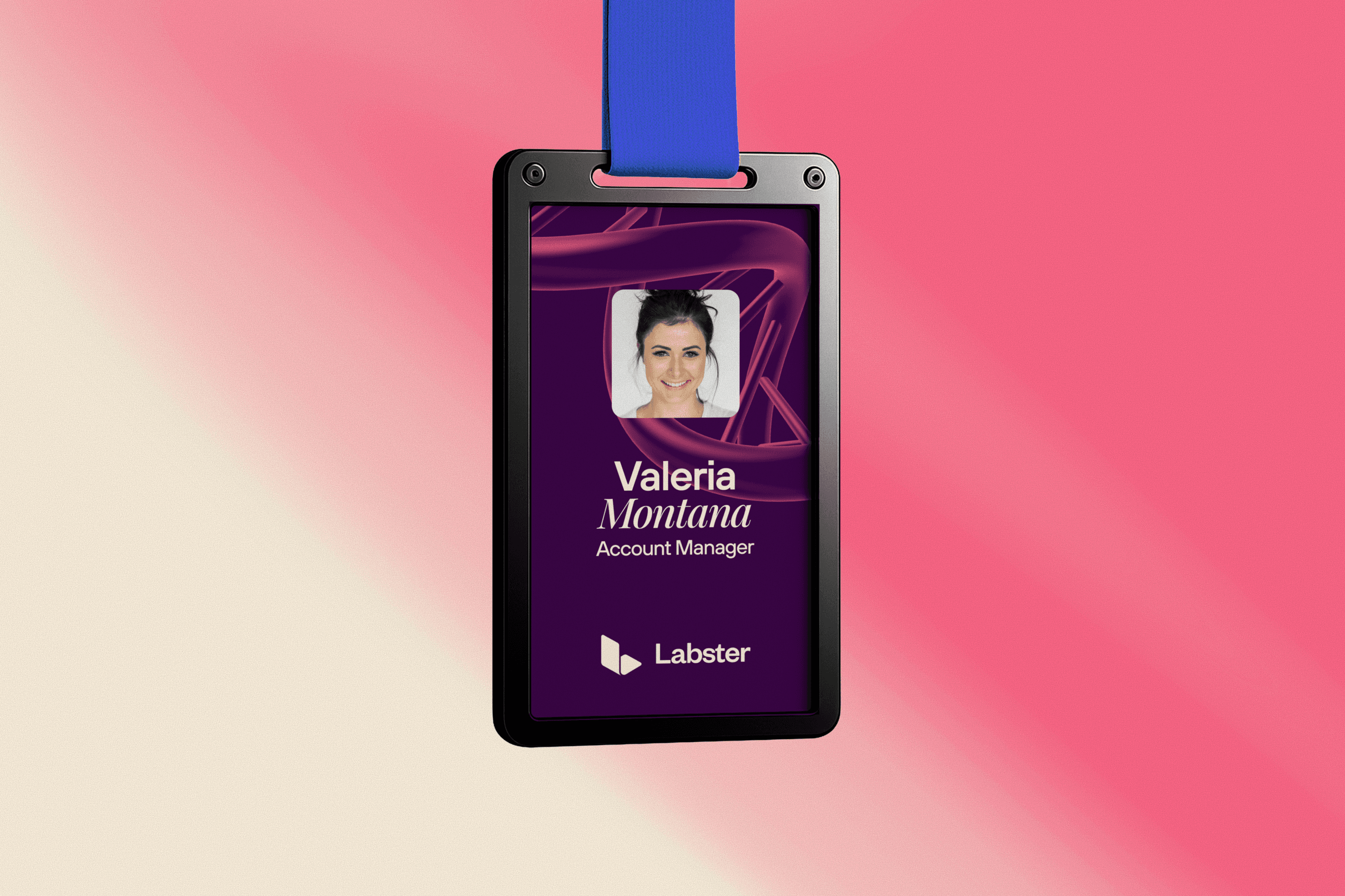 Mockup up an ID card using the new Labster brand.