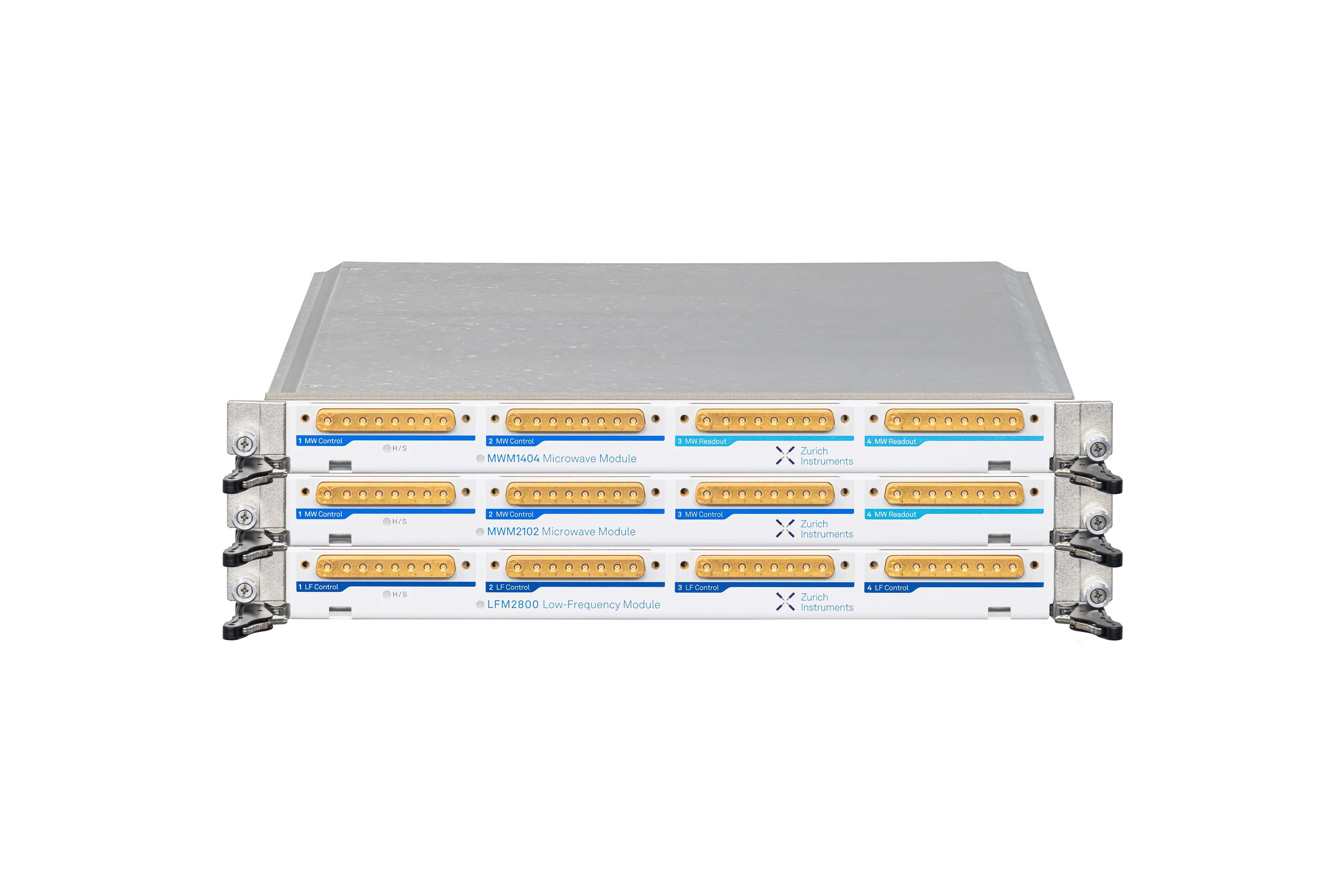 Detailansicht von Node Cards für Steuereinheit für Quantum Computer ZQCS (Zurich Instruments, 2026)
