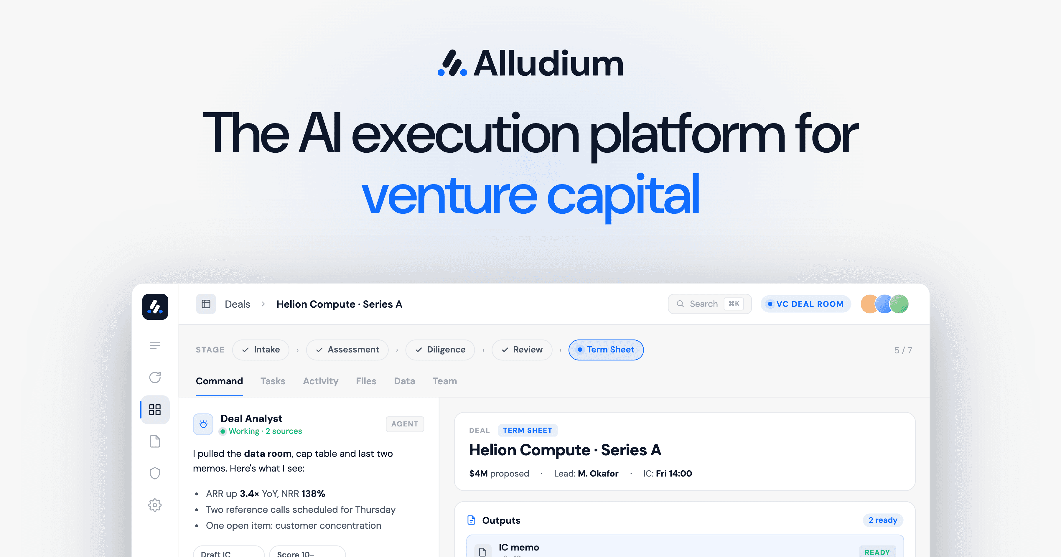 Alludium AI website homepage built with Framer