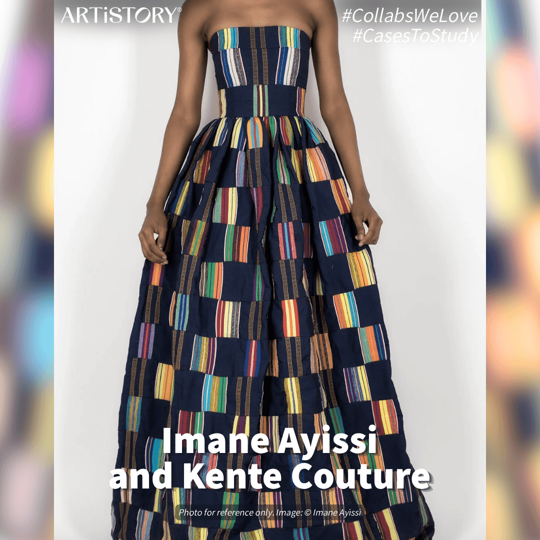 Long strapless dress in Kente cloth from Ghana, Imane Ayissi