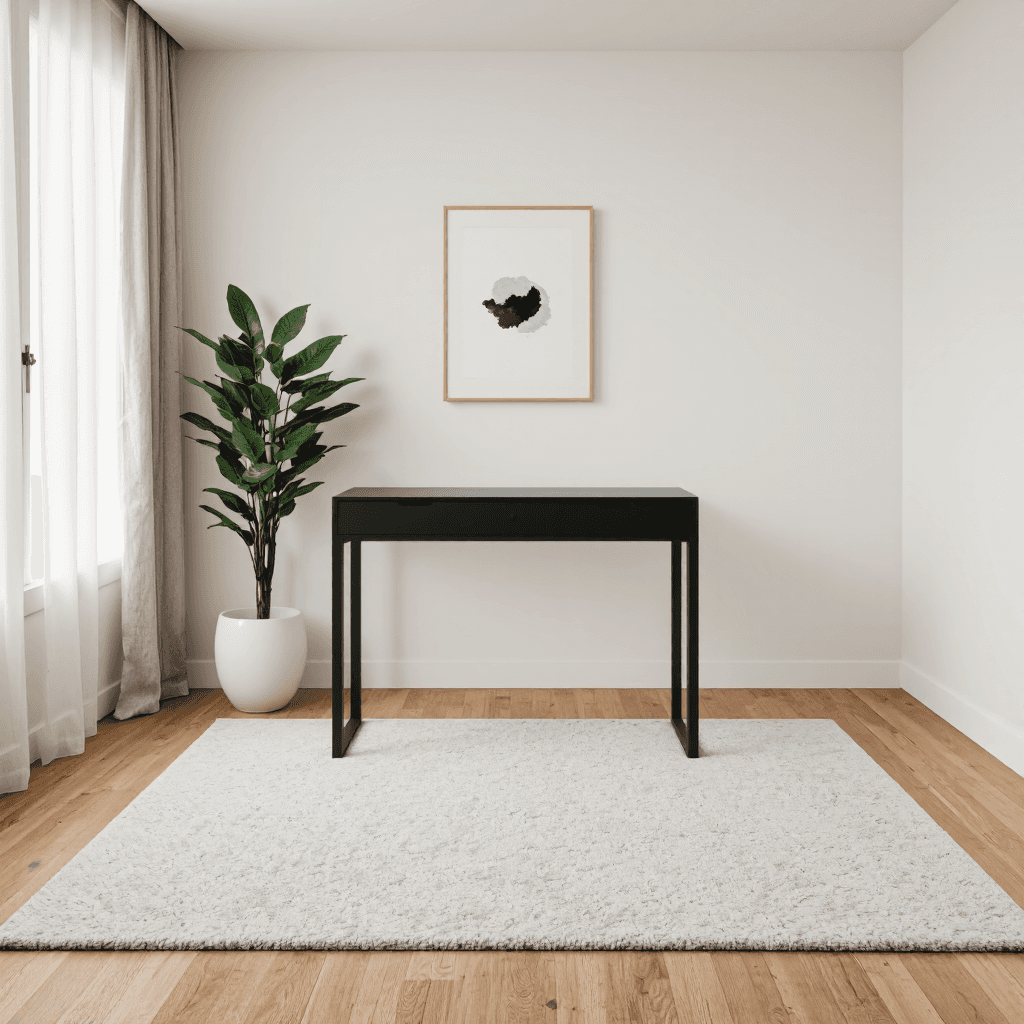 product photography of Modern minimalist vanity table