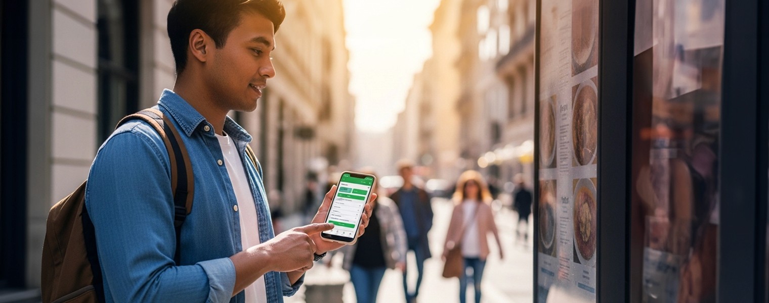 Person using mobile phone.