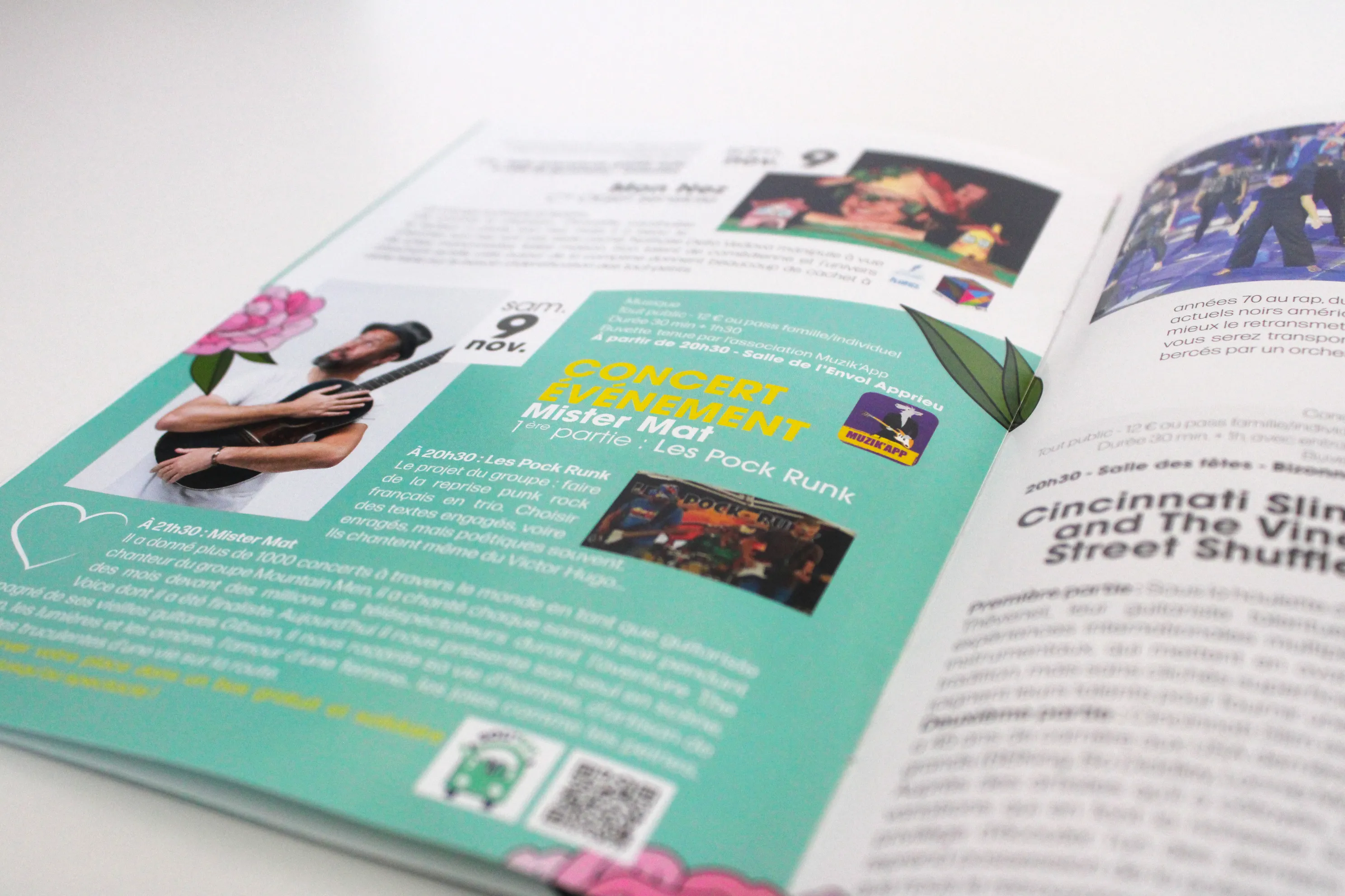 Zoom sur l'intérieur du programme réalisé pour le festival du Ticket Culture 2024.