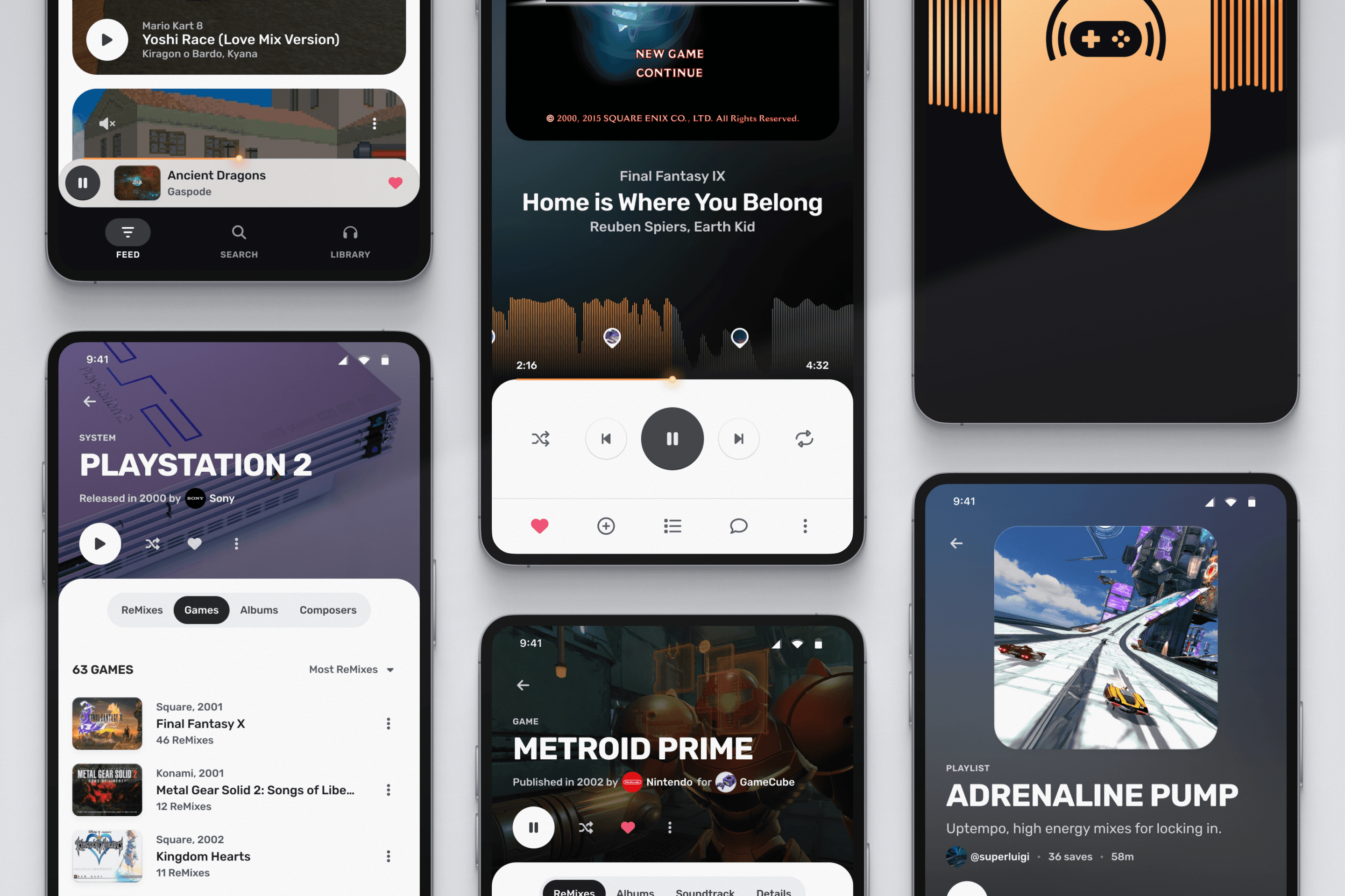 Collage of phones showing various mobile designs.
