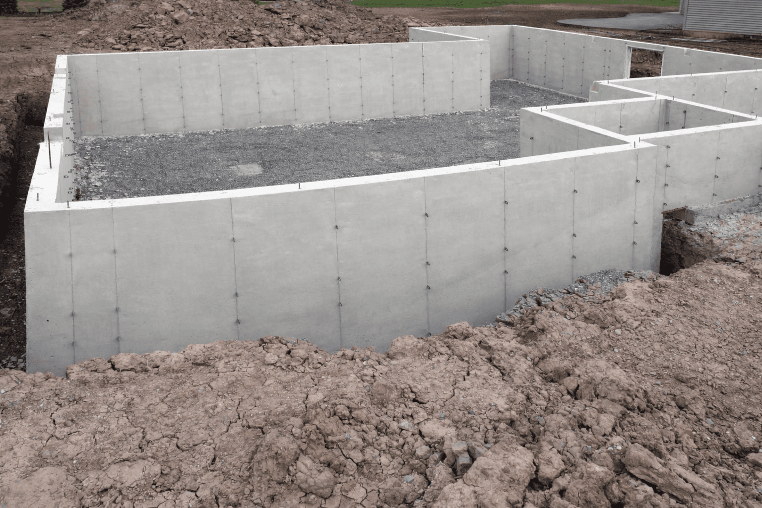 a concrete foundation