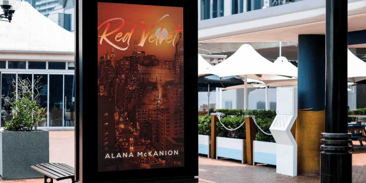 Psychological thriller author Alana McKanion presenting her debut novel Red Velvet, emphasizing suspense storytelling, emotional depth, and immersive crime fiction in a dramatic literary setting.